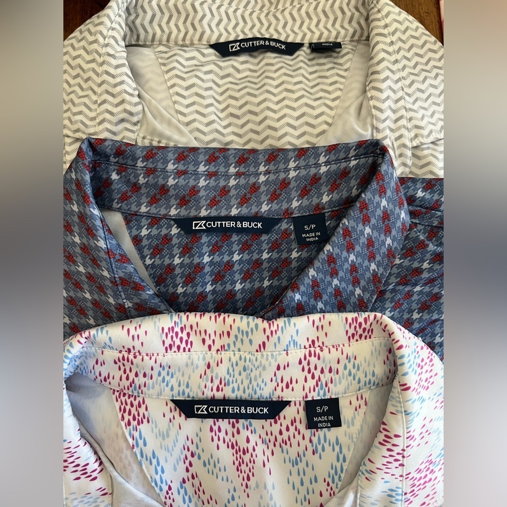 SET OF 3 Men’s Cutter and Buck Dry Fit Polos Size Small